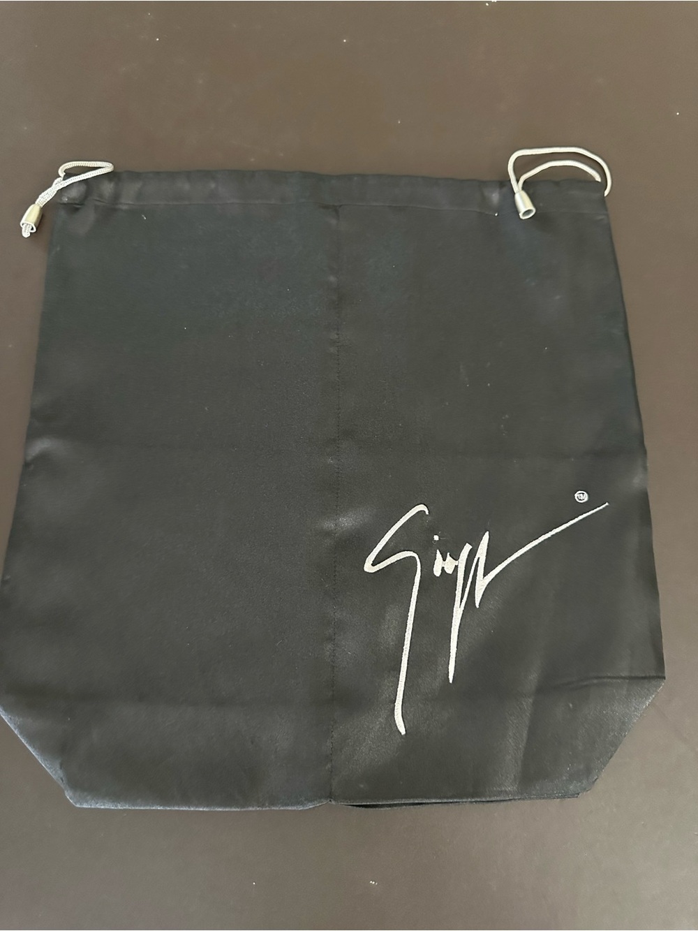Giuseppe Zanotti Black Drawstring Pouch with White Signature